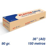 ROLLO PAPEL PLOTTER BOND GALLO 90 GR 36 X 150 MTS A0
