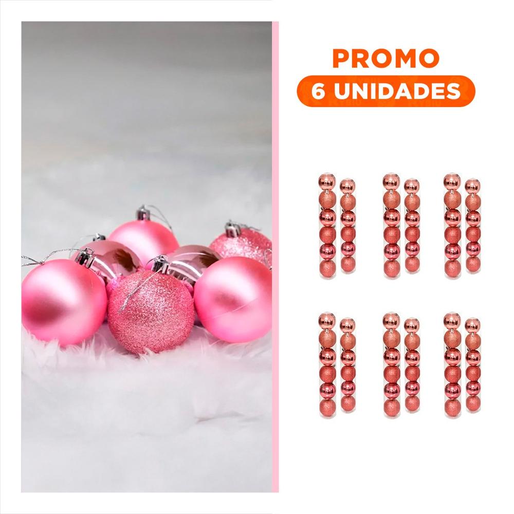 Pack6 Adornos Atracticas de Navidad para Familias enRosado