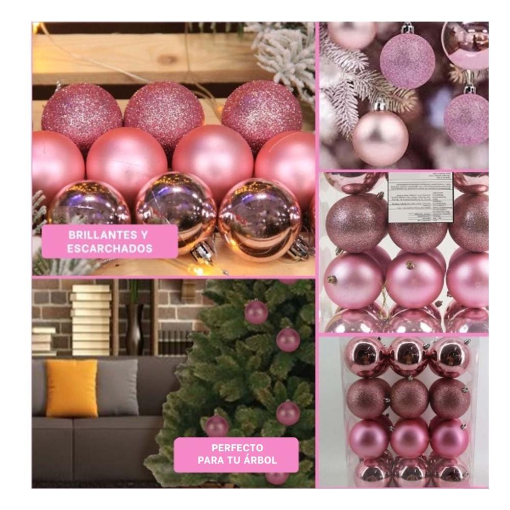 Bolas para Decoracion de Interiores Navideña de Color Rosado