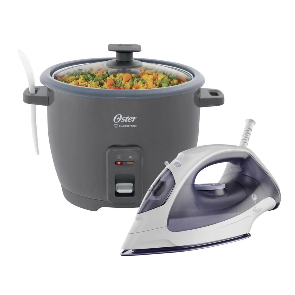 COMBO OSTER Olla Arrocera 1.8 Lts con Plancha de Vapor