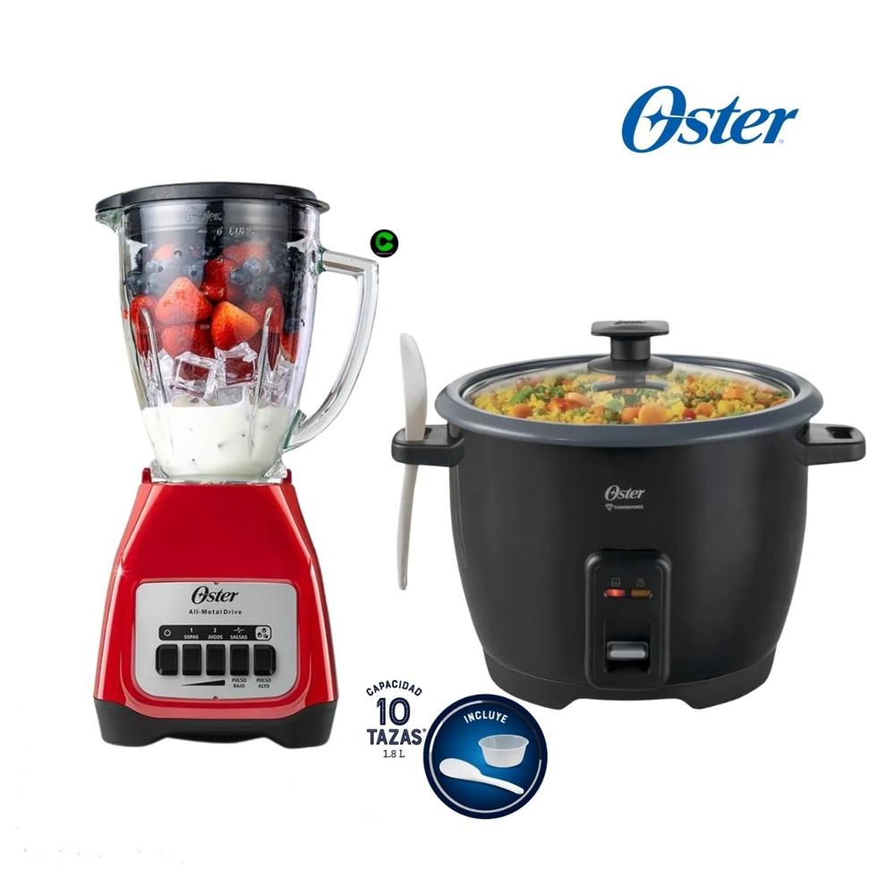 Combo Oster Licuadora 1.5 Litros + Arrocera  CKSTRCB10DFBLK 10 Tazas