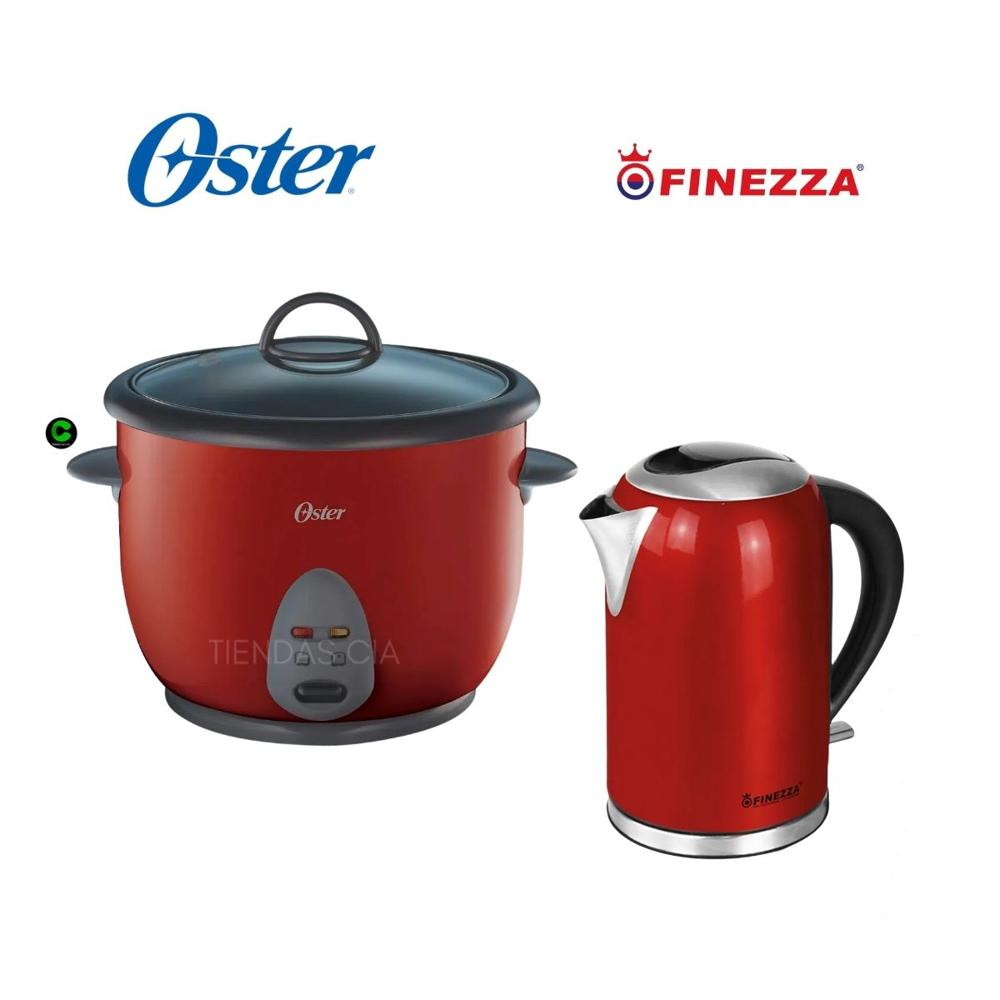 Combo Hervidor  Finezza FZ-630H Rojo y Olla Arrocera 10 Tazas
