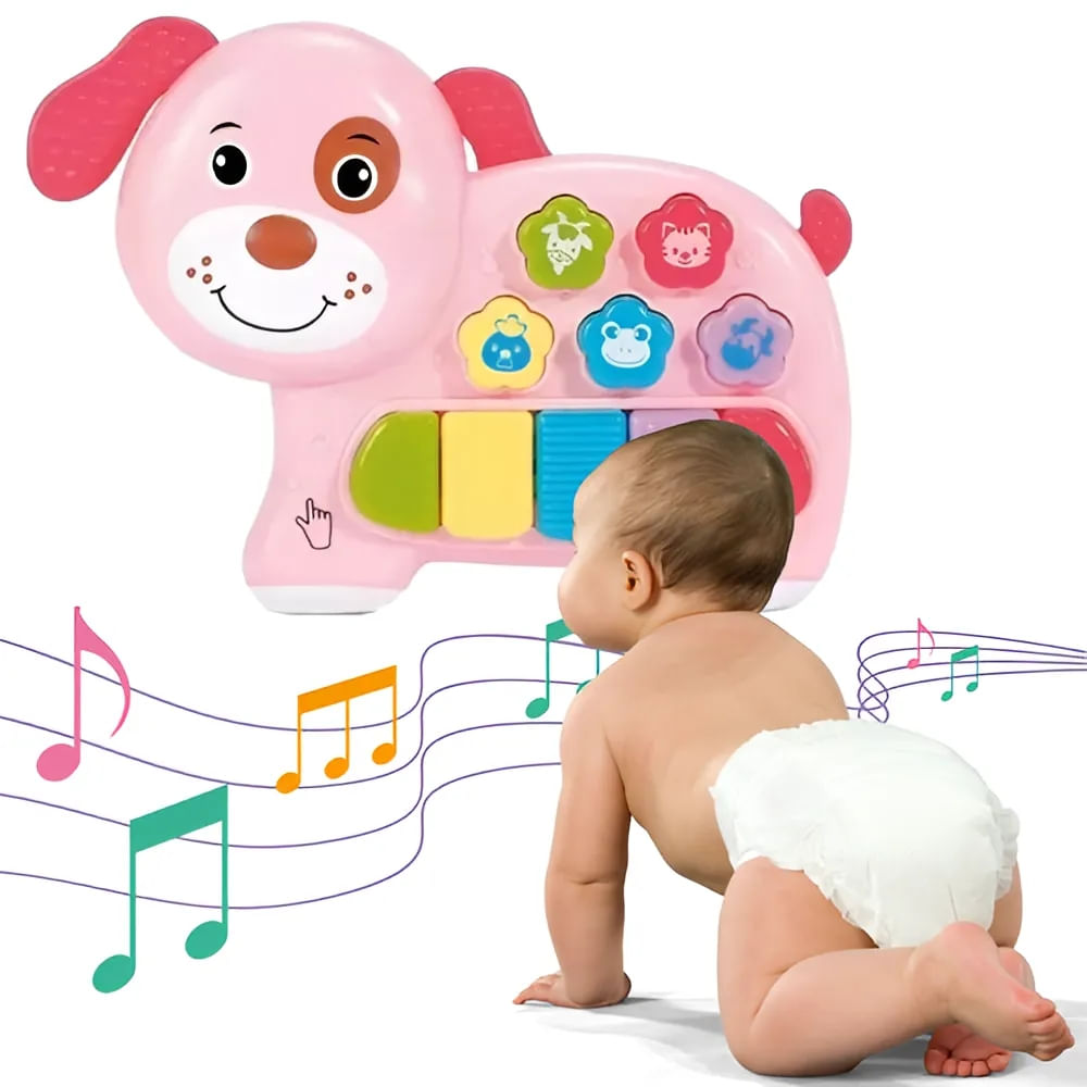 Piano Musical Interactivo Perrito Rosado