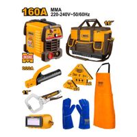 Kit máquina de soldar Ingco160A con  8 piezas soldador COS23095