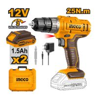 Taladro Atornillador Ingco 12V 25NM con 2 Baterías 1.5AH CDLI1228