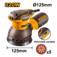 Lijadora Roto Orbital Ingco 320W 125MM RS3216
