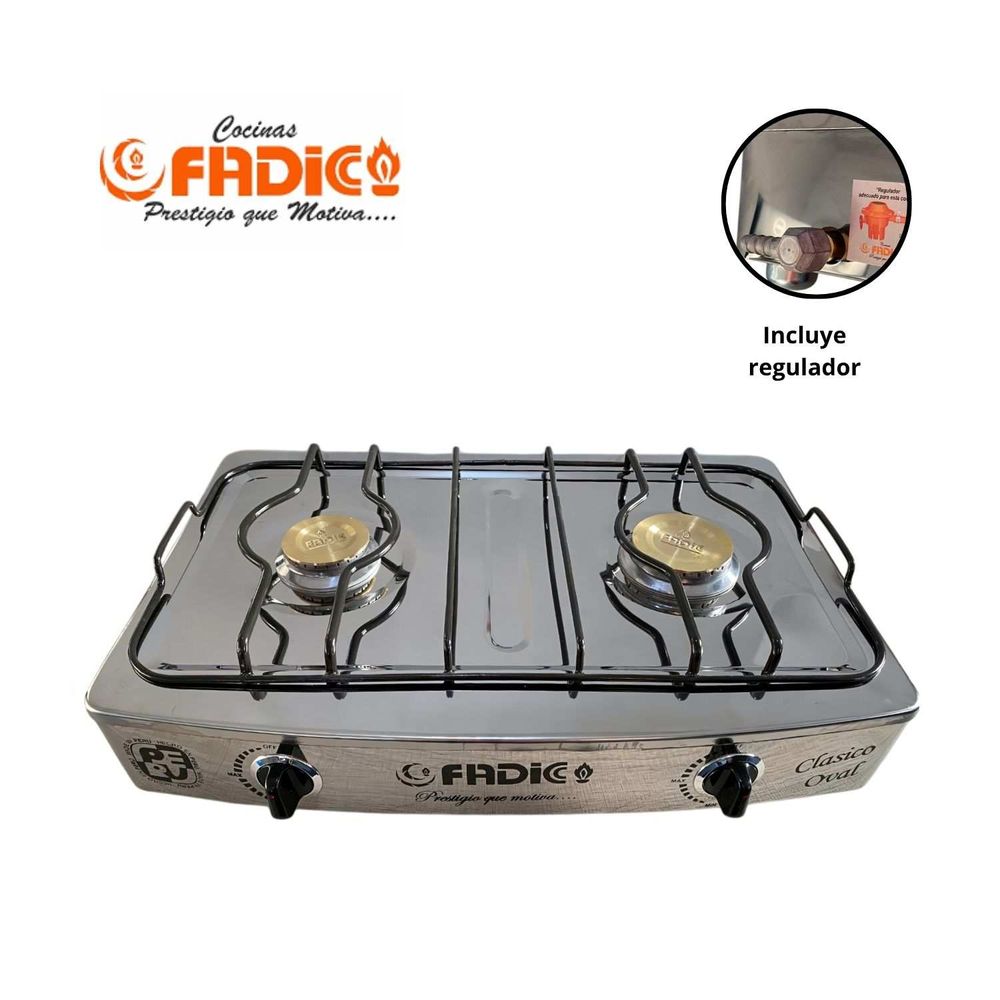 Cocina de Mesa Fadic Oval Clásico 2 Hornillas Acero Cocina de Mesa Fadic Oval Clásico 2 Hornillas Acero Cocina de Mesa Fadic Oval Clásico 2 Hornillas Acero Cocina de Mesa Fadic Oval Clásico 2 Hornillas Acero