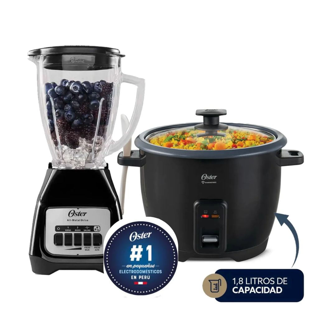 Combo Licuadora Oster Olla arrocera Oster Negra