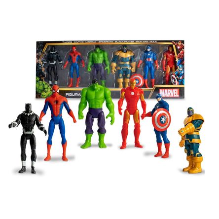 Set De Figuras Articulables Y De Jebe Avengers 6Pcs MARVEL-M6 Set De Figuras Articulables Y De Jebe Avengers 6Pcs MARVEL-M6