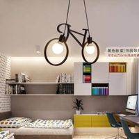 Lámpara Colgante bicicleta negro incluye 2 focos led