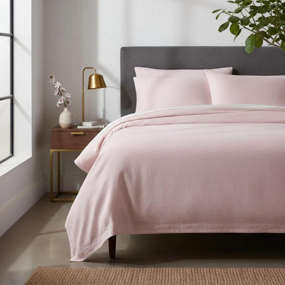 Juego de sabanas algodón pima interiotex 180 hilos King color Rosadito