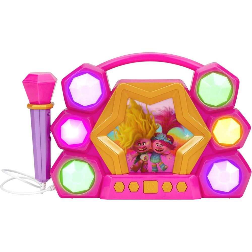 eKids Trolls Band Together micrófono karaoke infantil con altavoz Bluetooth y música integrada