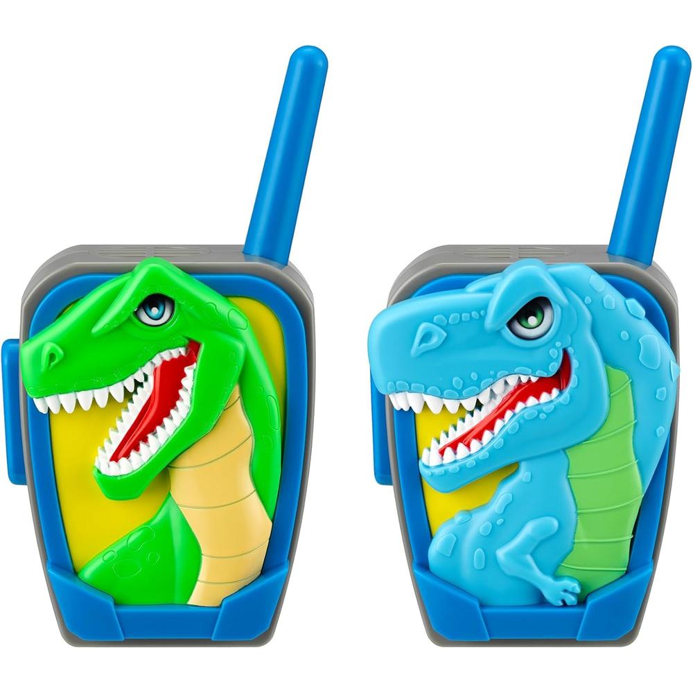 eKids dinosaurios walkie talkies infantiles antiestáticos para interior y exterior