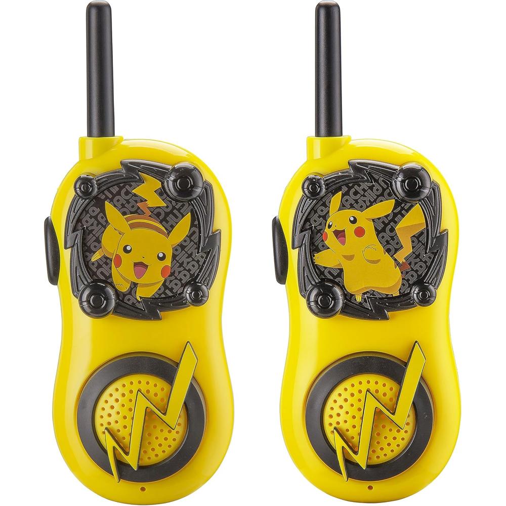 eKids Pokémon Pikachu walkie talkies FRS infantiles de largo alcance