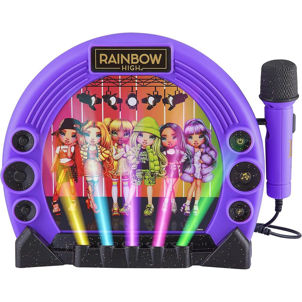 eKids Rainbow High boombox Sing Along con micrófono y luces intermitentes