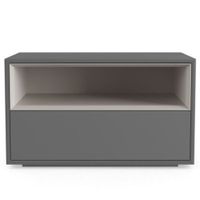 Velador Moderno Essence 1 cajón Taupe/Plomo TU MESITA