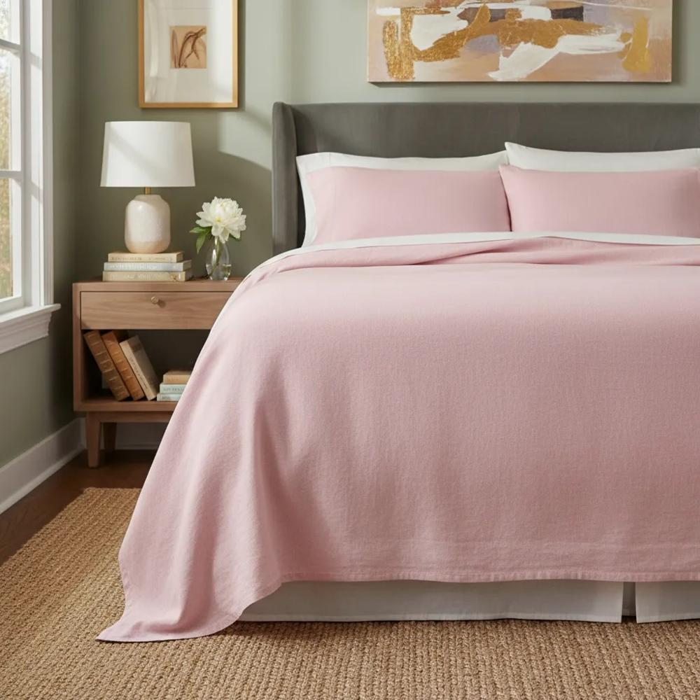 Juego de sabanas algodón pima interiotex 180 hilos Queen color Rosedal