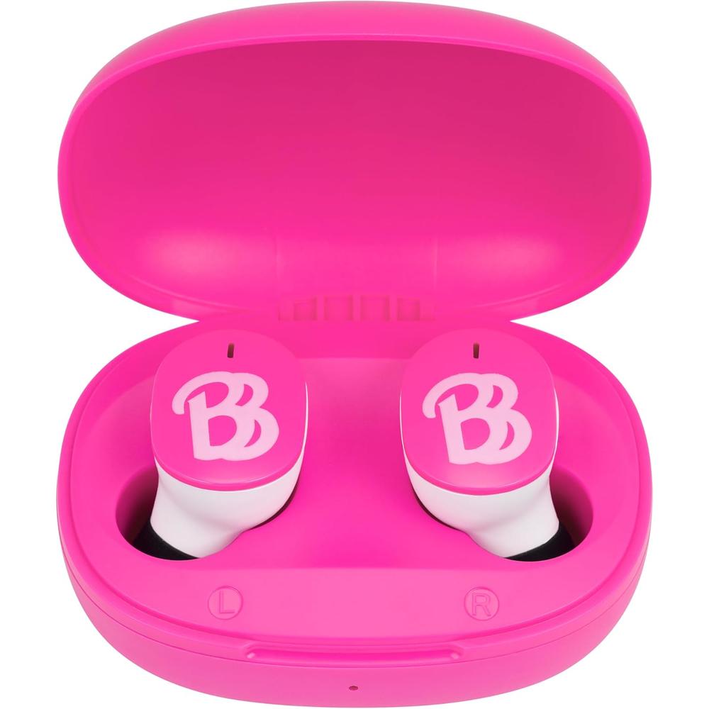 eKids Barbie auriculares inalámbricos infantiles con micrófono y estuche de carga