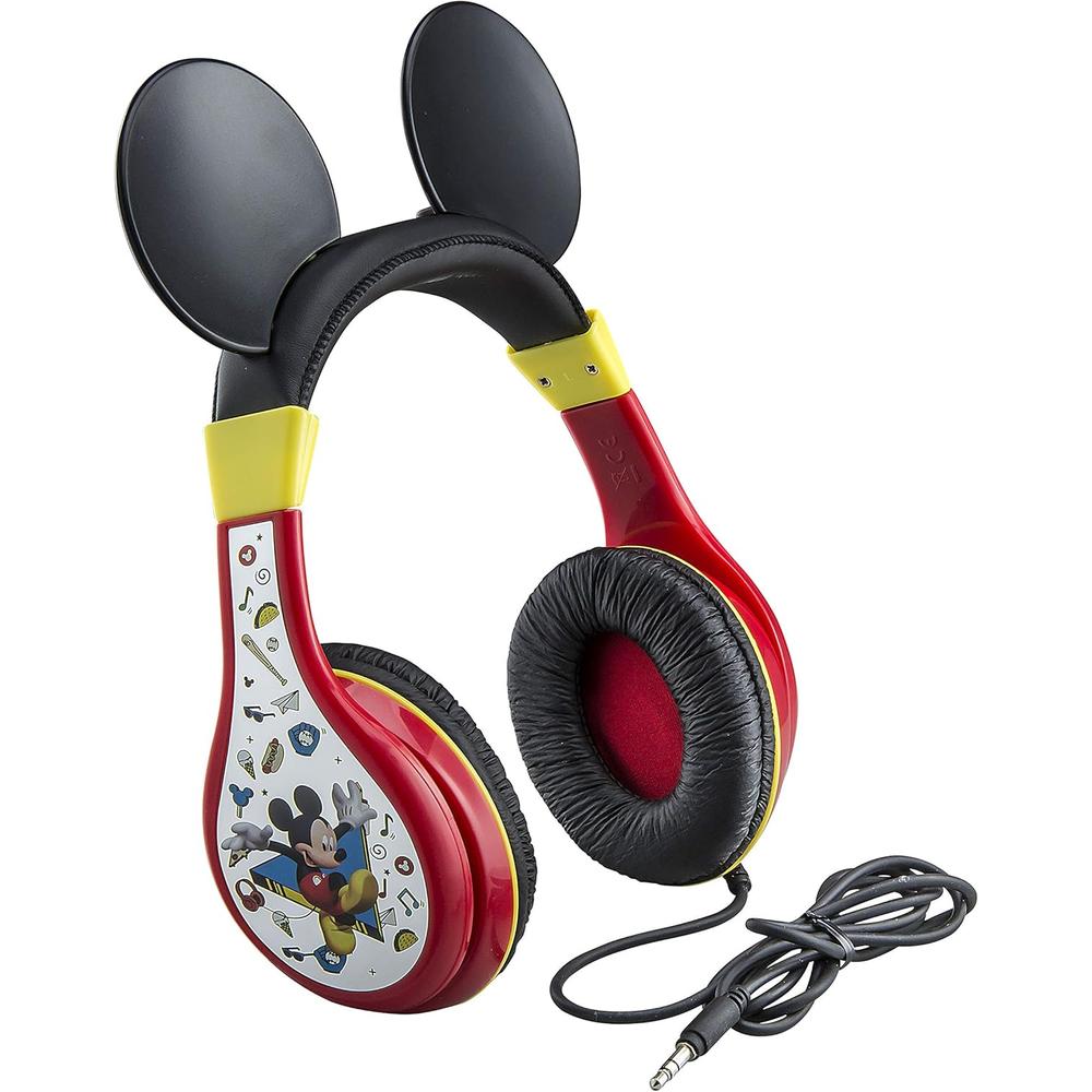 eKids Mickey Mouse auriculares infantiles con cable 3.5 mm / 0.35 cm y control de volumen