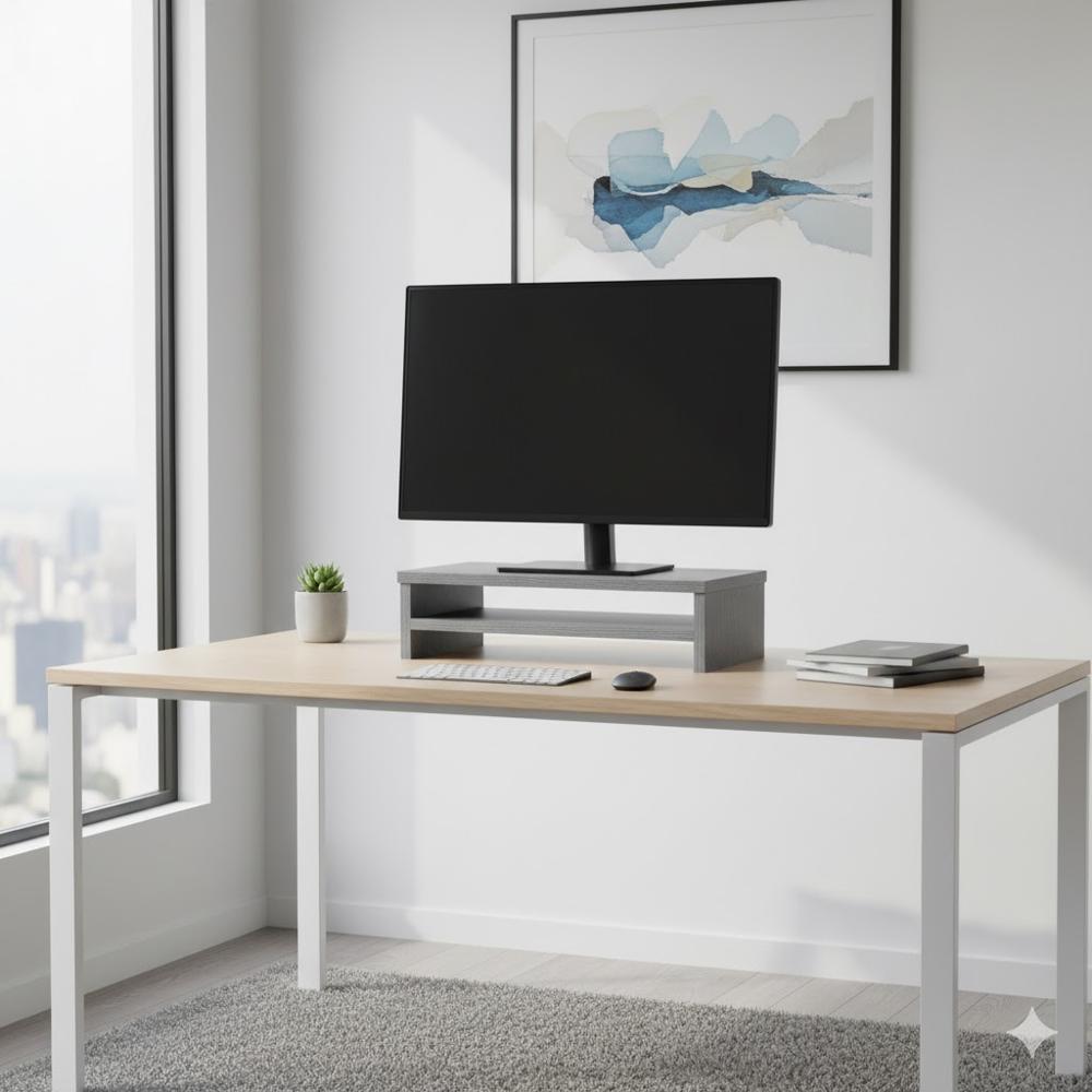 Base soporte para monitor Roble gris