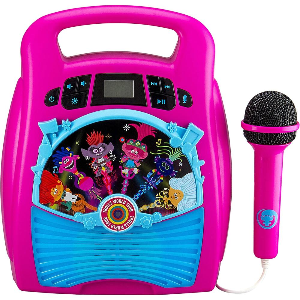 eKids Trolls World Tour karaoke portátil Bluetooth MP3 con luces