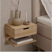Velador Flotante Moderno Edy 1 Cajón Rovere TU MESITA