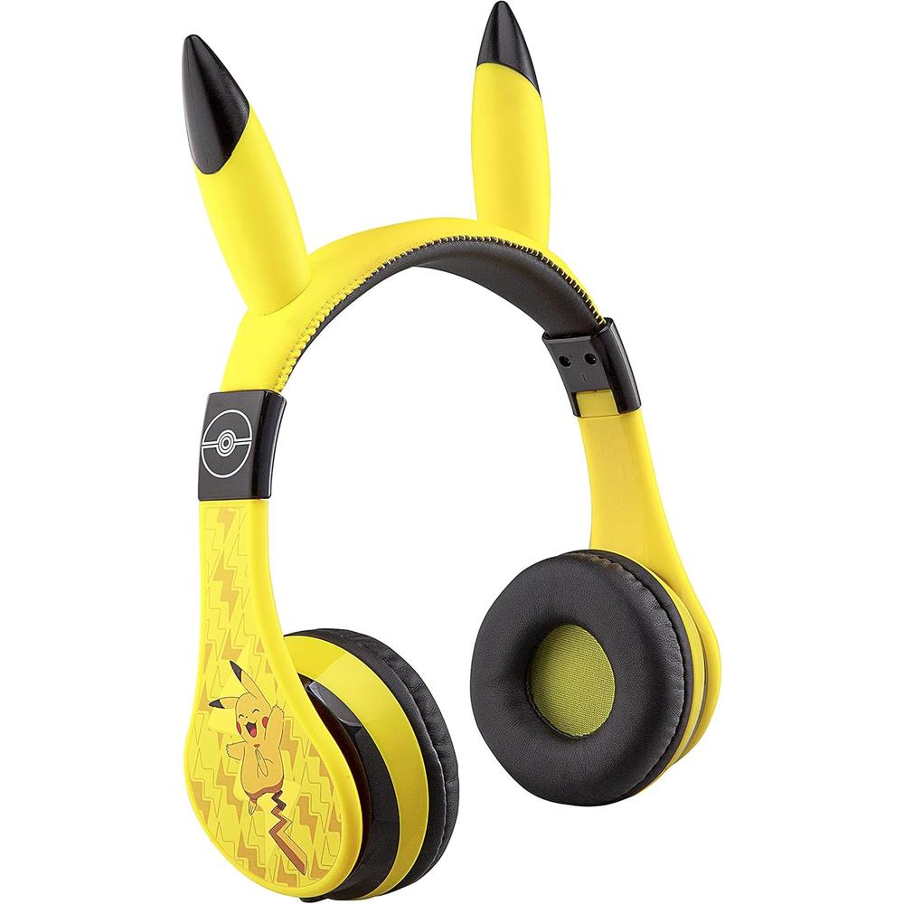 eKids Pokémon auriculares Bluetooth infantiles amarillos con micrófono