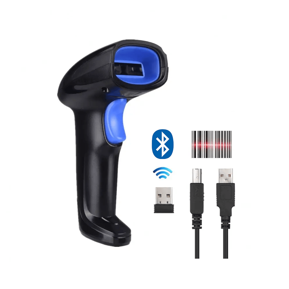 Lector escaner portátil código de barras bluetooth inalámbrico 1D laser