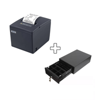 Impresora ticketera 80mm usb lan E200L y gaveta dinero 21x30cm 3 guardabilletes 6 monederos ER-A4