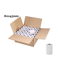 Caja 50 rollos 80x45 contómetro papel térmico 80x45mm 55gr