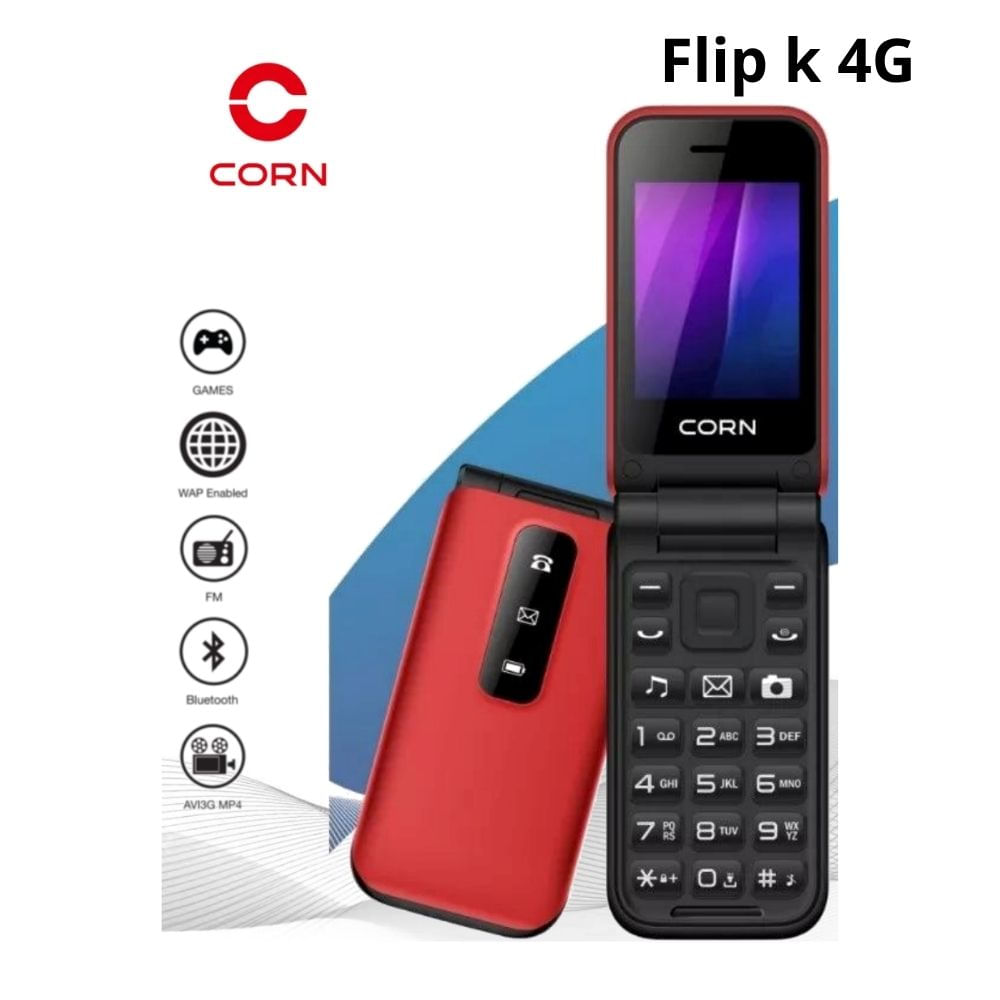CELULAR BASICO CORN FLIP K 4G DUAL SIM -ROJO