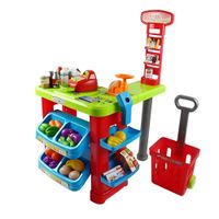 Supermarket para niños Kit Supermercado con Carrito Compras mini market