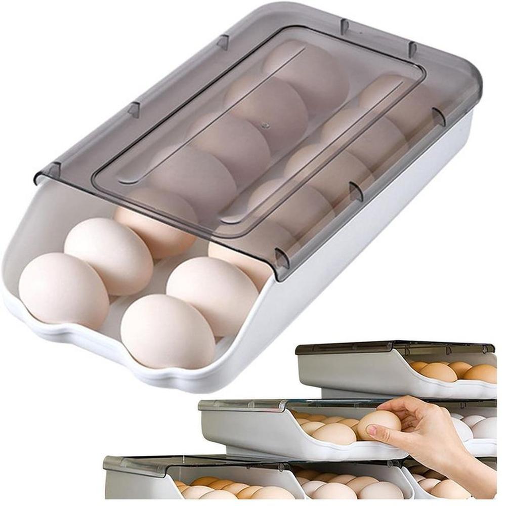 Porta Huevos de 1 Nivel Apilable Capacidad 14 Huevos