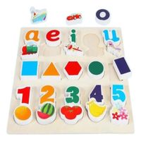 Rompecabezas Puzzle Encaje Madera Letras Vocales Frutas