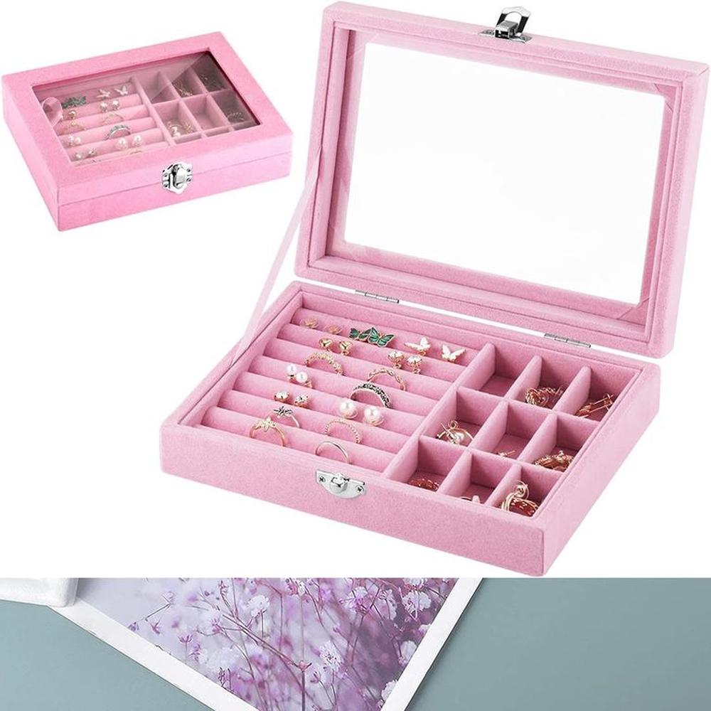 Joyero Organizador de Joyas Cofre para Anillos Aretes Pulseras