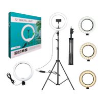 Aro De Luz Led 30Cm con Trípode 2.1mts y 3 Tonos De Luz