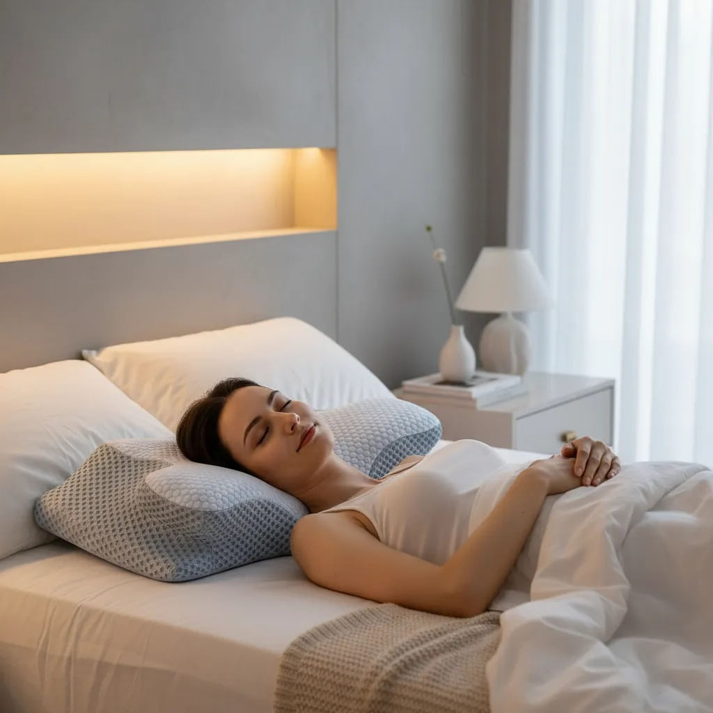 Almohada Ortopedica con Espuma Viscoelastica y Funda Tela Lavable 3D mejora tu sueño