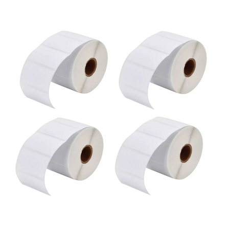 04 rollos de 1000 etiquetas adhesivas térmico 50x25mm 2x1 pulgadas