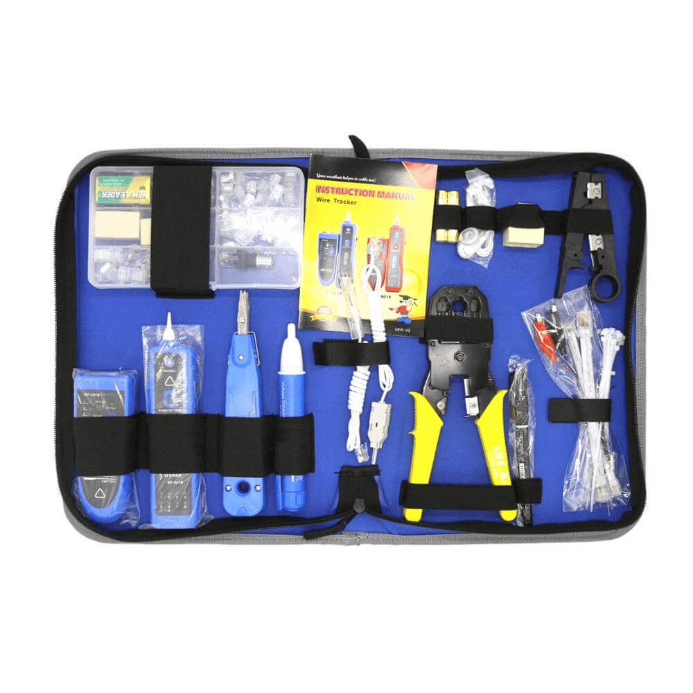 Kit redes Crimpeador TesteadorRastreador cable Detector corriente 15 Adaptadores Rj45 Rj11 NF-1501 Kit redes Crimpeador TesteadorRastreador cable Detector corriente 15 Adaptadores Rj45 Rj11 NF-1501
