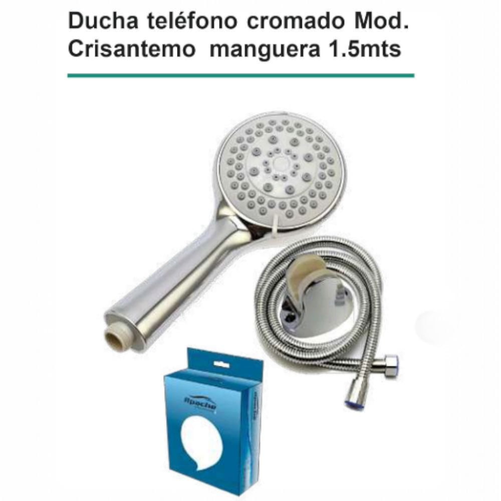 Ducha Teléfono 5 Funciones Moderna de ABS cromado con manguera de acero 150cm