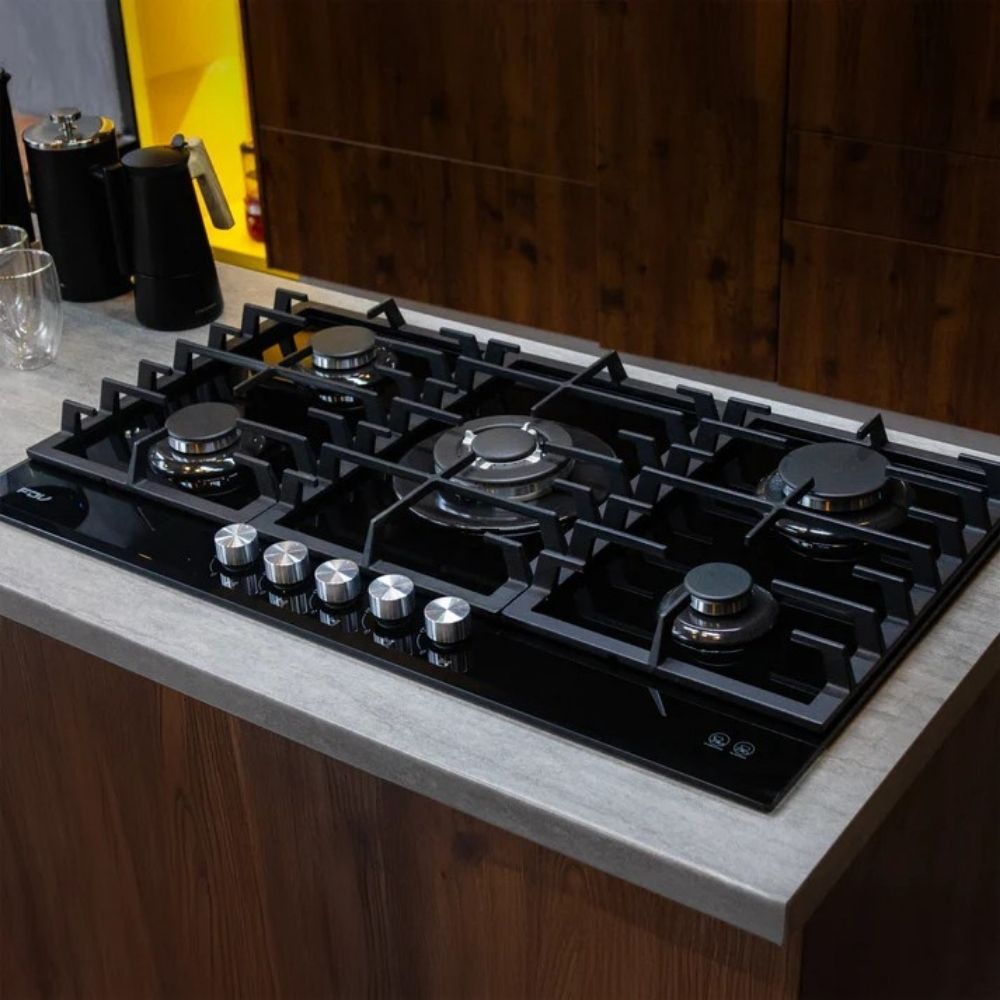 Cocina Encimera a Gas Fdv 5 Quemadores Chef Glass 90