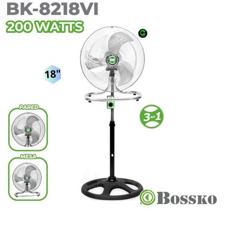 VENTILADOR BOSSKO 3 EN 1 BK-8218VI METAL VENTILADOR BOSSKO 3 EN 1 BK-8218VI METAL