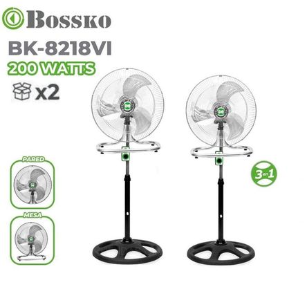 VENTILADOR BOSSKO 3 EN 1 BK-8218VI NG / METAL X 2 UNIDADES VENTILADOR BOSSKO 3 EN 1 BK-8218VI METAL X 2 UNIDADES VENTILADOR BOSSKO 3 EN 1 BK-8218VI NG / METAL X 2 UNIDADES VENTILADOR BOSSKO 3 EN 1 BK-8218VI METAL X 2 UNIDADES