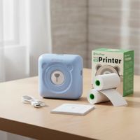 Impresora portátil térmica peripage bluetooth 57mm color celeste