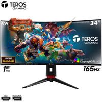 Monitor Teros Curvo TE-3410G, 34"", 165Hz, 1MS, 3440 x 1440, DisplayHDR