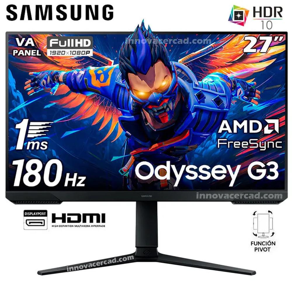 Monitor Samsung Odyssey G3 LS27DG300ELXPE 27 VA Full HD 180Hz, 1MS