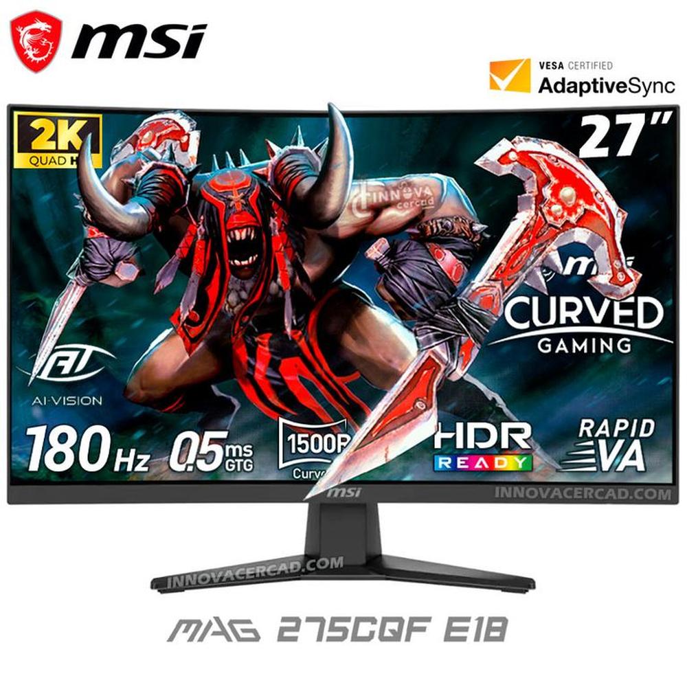 Monitor 27"" Curvo MSI MAG 275CQF E18 WQHD 2560 x 1440 180HZ 0.5MS GTG