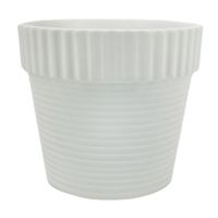 Maceta Cerámica Mate Blanco Orange