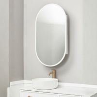 Espejo de Baño Ovalado Iberia Blanco 61x38 con Botiquín Espejos Monterrey