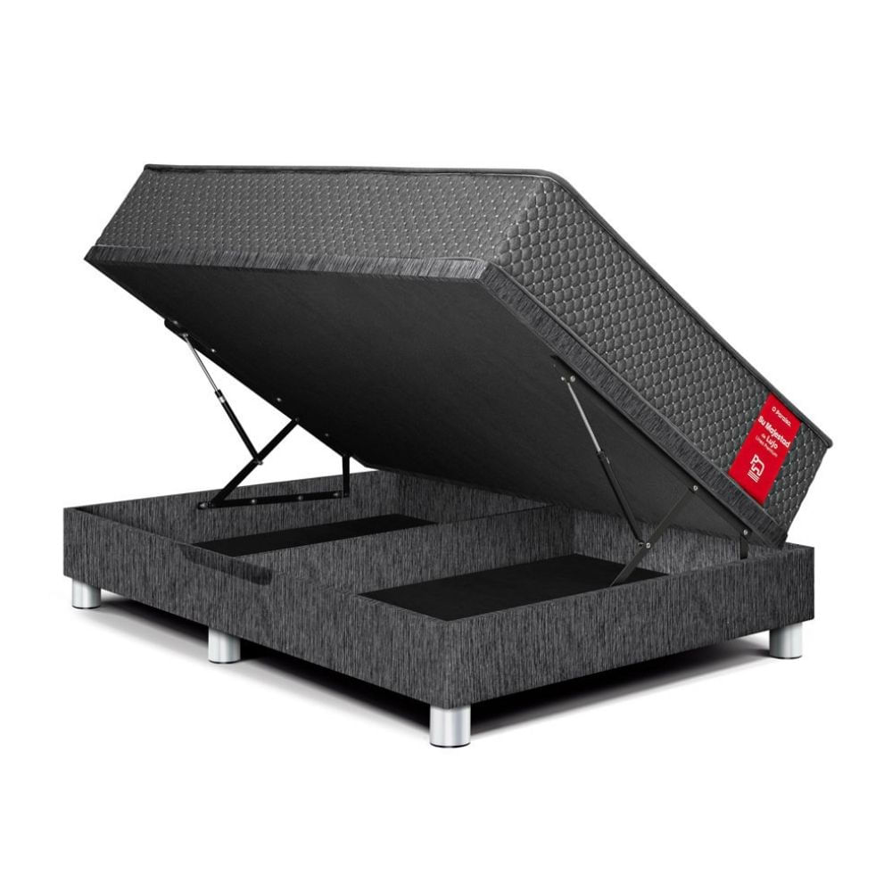 Cama Boxet Su Majestad Queen Charcoal Paraiso